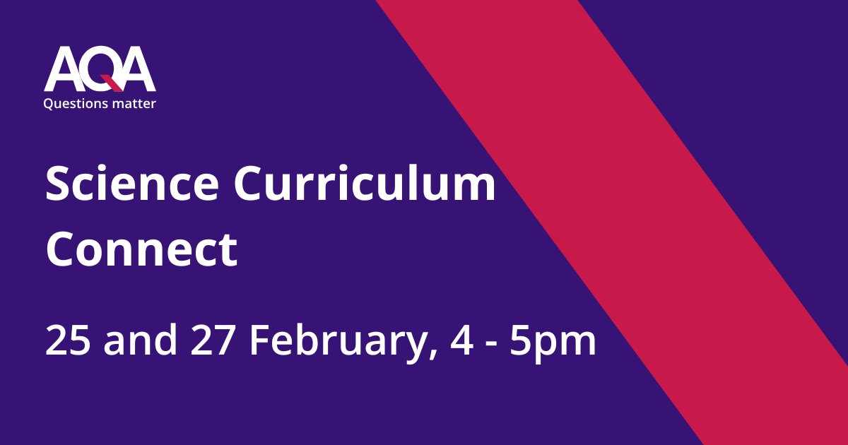 Be sure to sign up for our free Science Curriculum sessions next week where our expert team will be talking about AO1 (25 February) and Tiering Guidance (27 February) 🧪

Book your place below.

25 February > bit.ly/4bcUFi6
27 February > bit.ly/4bcg9M0