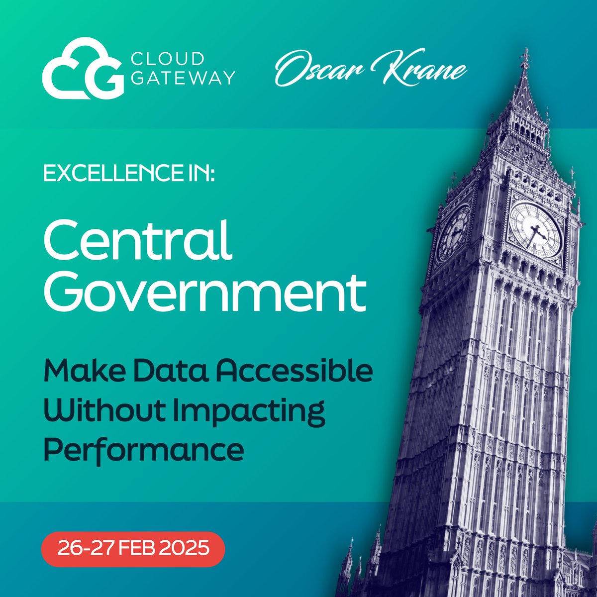 We are proud to sponsor of the Excellence in Central Government event, 26-27 February, held at Horwood House Hotel in Buckinghamshire.

Meet us to discuss how we can help you with making data accessible without impacting user performance.

Register:

oscarkrane.com/excellence-in-…