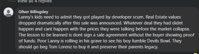 gntlman's tweet photo. Re: Devil's Bowl Speedway is being sold and closed. Let this be a lesson for everyone! Make a damn developer show you proof before you sell out. #DevilsBowl https://t.co/A9UsH15iXx