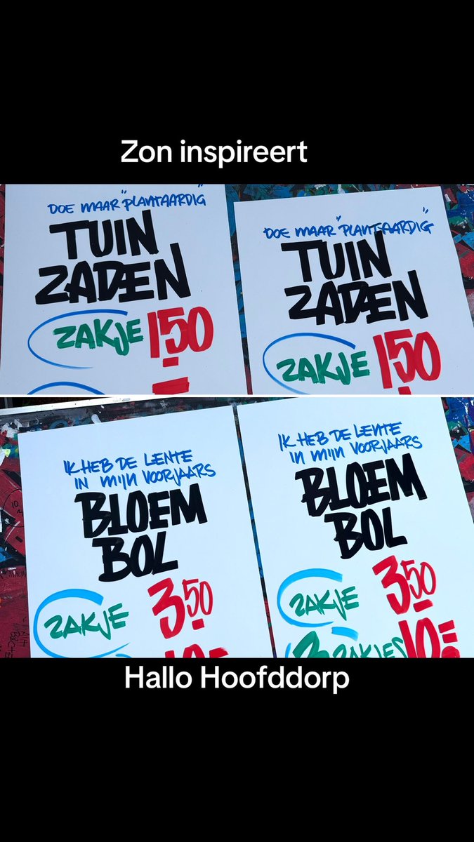 Zon inspireert.
Hallo Hoofddorp.

Nederlands meest iconische handschrift
en Urban Art.
Schrijven is indentiteit 
maar ook ‘t schilderen 
en tekenen van de toekomst.
Workshop, masterclass of performens 
op event of festival.
Voor elke gelegenheid 
een uniek kunstwerk.