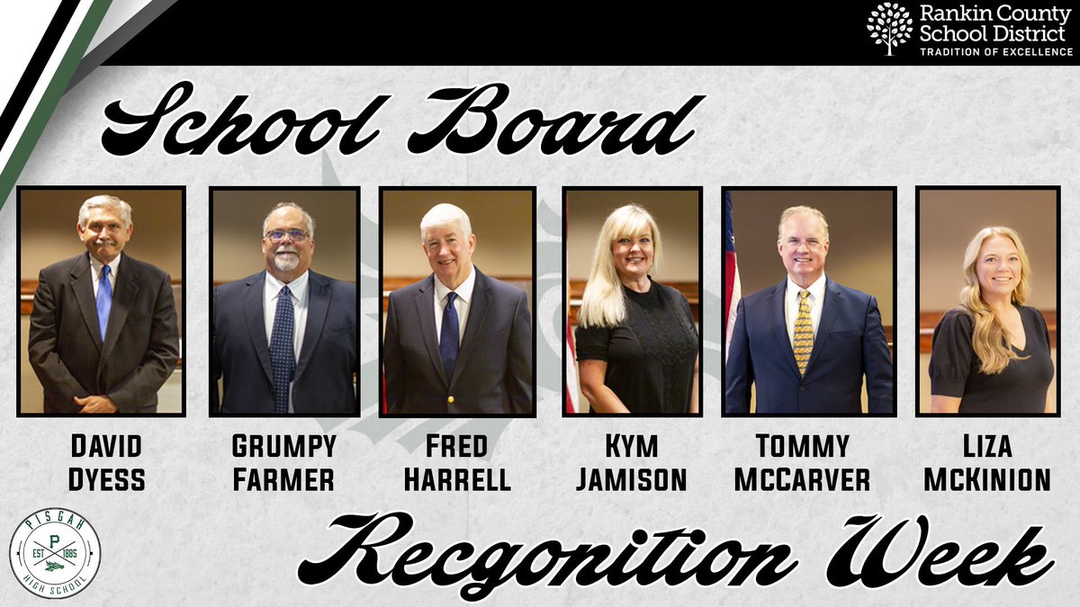 An integral part of Pisgah High School’s success is being part of the Rankin County School District. We would not be who we are without our wonderful school board members! These 6 individuals serve selflessly to guide RCSD as we continue forwards. Thank you for all that you do!