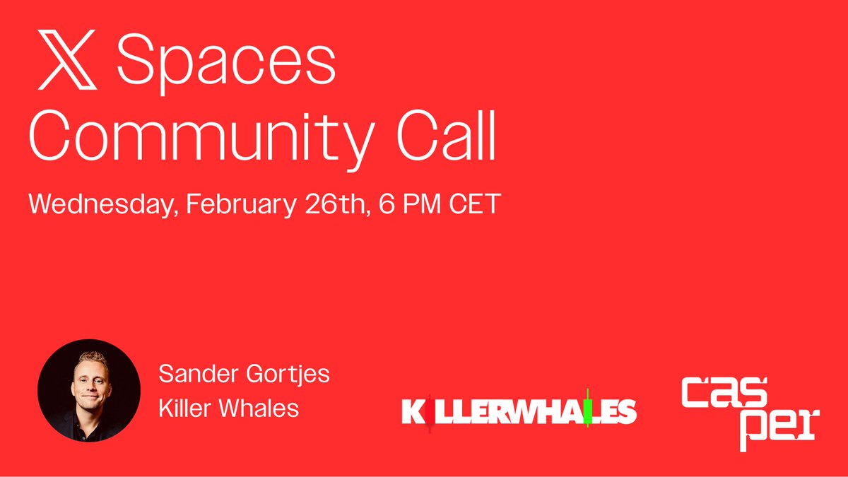 🌊 Killer Whales is making waves on #Casper X Spaces!

We’re excited to have <a href="/sandergortjes/"></a>, <a href="/KillerWhalesTV/">Killer Whales</a> executive producer, joining the call next Wednesday, Feb 26th, at 6 PM CET.

Save your spot: x.com/i/spaces/1ypKd…