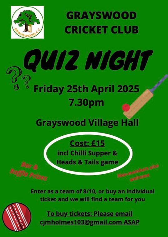 Save The Date | The GCC Quiz is back! #Pitchero
grayswoodcricketclub.co.uk/news/save-the-…