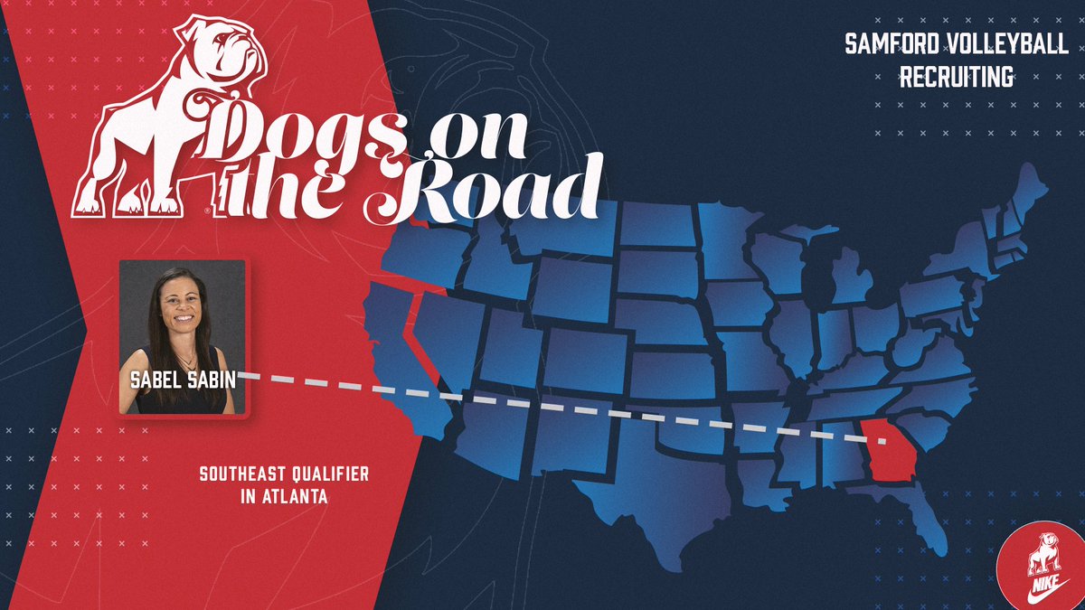 SamfordVB's tweet photo. Dogs On The Road 🗣️   

Coach Sabel will be at the Southeast Qualifier in Atlanta‼️ 

#BeABetterBulldog | #AllForSAMford https://t.co/val8Pi6EDf