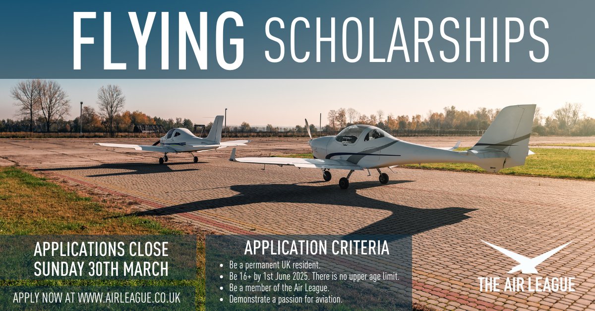 TheAirLeague's tweet photo. Undertake a FREE #FLYING COURSE this summer with the Air League 🚨✈️

If you’re over 16 and interested in a #career in #aviation, you could be granted up to £12,000 of #funding to start your #Pilots Licence and take to the #skies this #summer. 

APPLY NOW: https://t.co/Wf2448Vvzy https://t.co/sp3PIfwFzD
