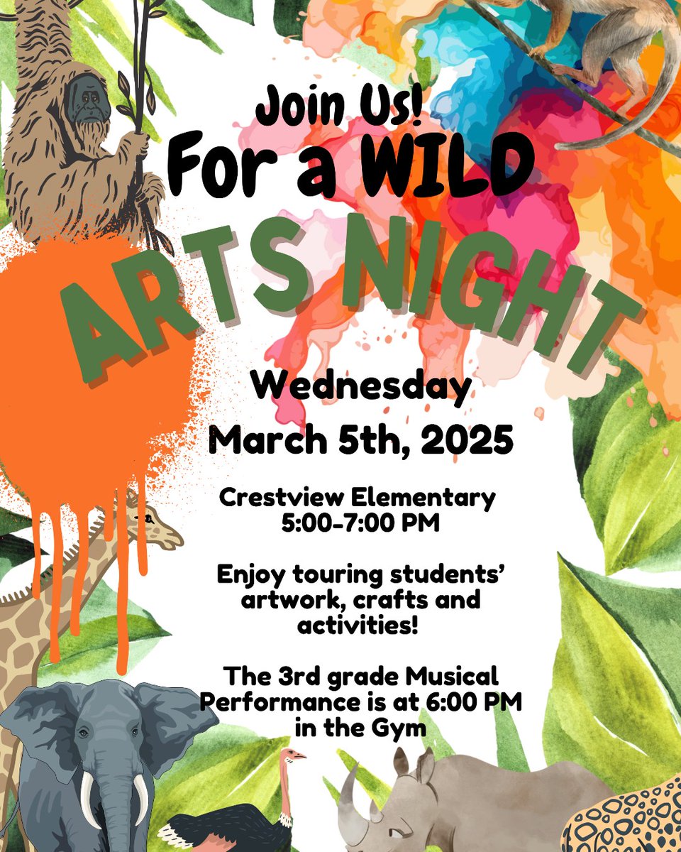 BrunswickCitySchools (@brunswickcsd) on Twitter photo You’re invited to a WILD Arts Night at <a href="/BCSDCrestview/">Crestview Elementary</a>! From stunning visual art to hands-on activities, experience the magic of artistic expression that helps shape tomorrow's innovative thinkers. Don't miss our 3rd grade Musical Performance at 6:00 PM in the gym! You’re invited to a WILD Arts Night at <a href="/BCSDCrestview/">Crestview Elementary</a>! From stunning visual art to hands-on activities, experience the magic of artistic expression that helps shape tomorrow's innovative thinkers. Don't miss our 3rd grade Musical Performance at 6:00 PM in the gym!