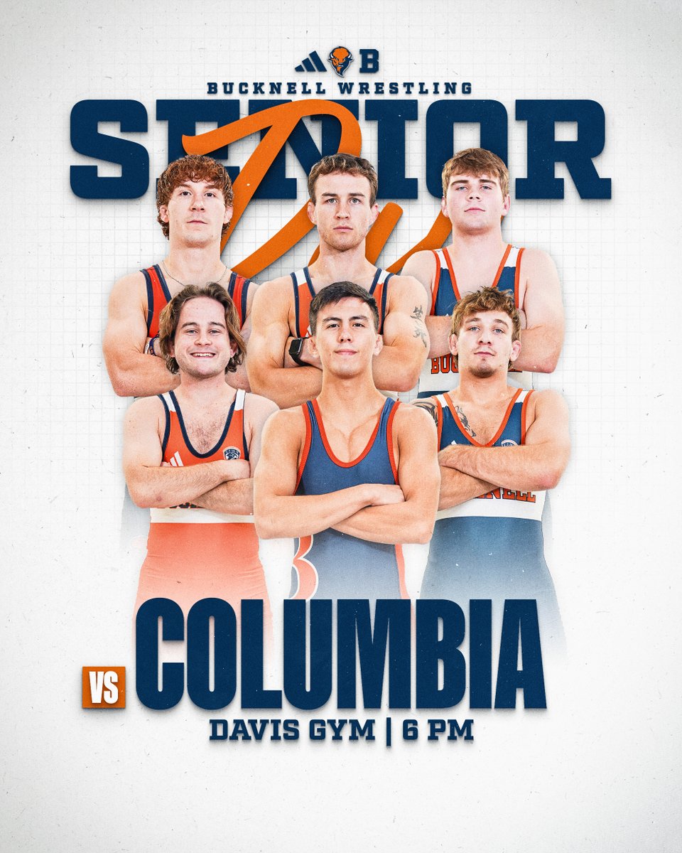 Bucknell_WRST's tweet photo. MATCH DAY!

We celebrate six amazing seniors tonight!

🆚 @CULionsWR 
🕕 6 p.m. 
📺 ESPN+
📊 https://t.co/Dfe5rkbWvI

 #rayBucknell | #OurWay https://t.co/ME0SWBJ84l