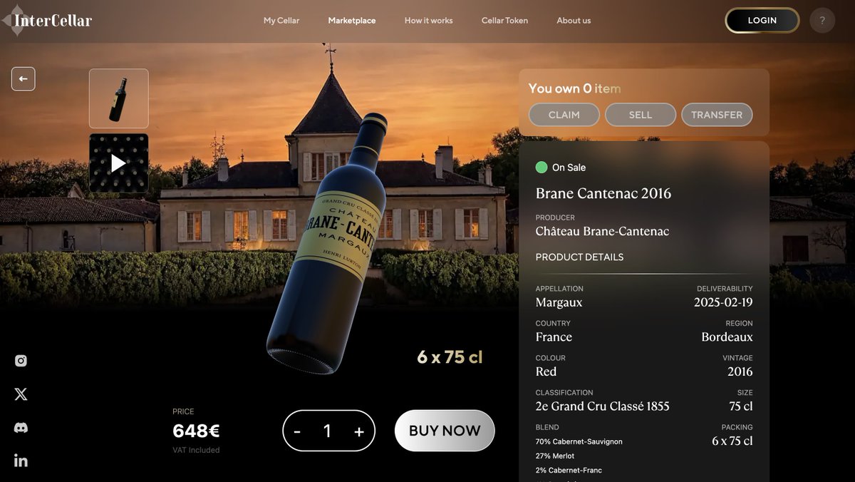 Château Brane-Cantenac 2016 is now available on <a href="/InterCellar_/">InterCellar</a> ! 🍷

Château Brane-Cantenac 2016 is an exceptional Margaux Grand Cru Classé, offering elegance, depth, and balance. 🍇

Dominated by Cabernet Sauvignon, it displays fine tannins, complex aromas, and a long, refined