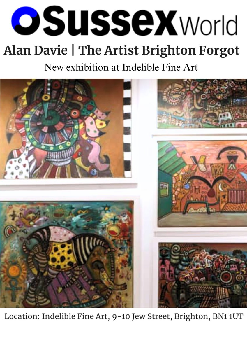 Indelibleart's tweet photo. Sussex news Brighton - What's on! #alandavie #brightonwhatson #artbrighton https://t.co/N06tYTJl23
