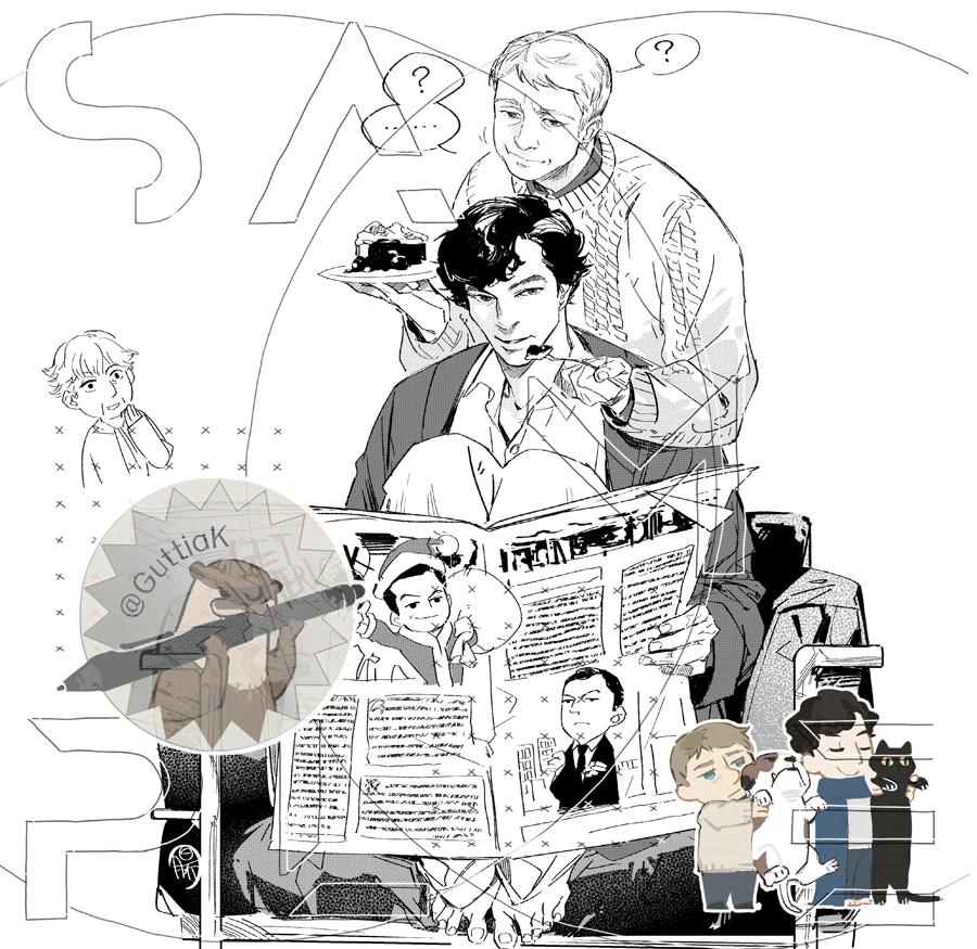 #bbcsherlock  W/H  221B couple commission for 21th February