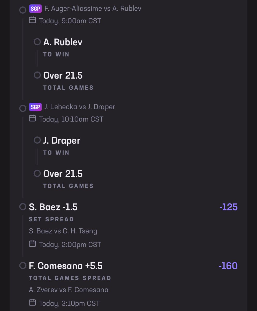 GLGxng's tweet image. 1st play 🎾 1.5u +1725 odds 
2nd play ⚽️ 1u +325 odds
3rd play 🏀 1u +370
4th play 🎾.5u x5 

Can get the play know if your in the discord, link in bio

#PrizePicks #Tennis #tennisbets #Tennispicks #PrizePicks #ESPN #fanduel #DraftKings #GamblingX