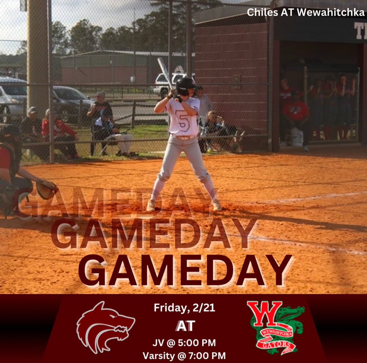 Game day at Wewa!!

JV at 4:00 PM CST 
Varsity at 6:00 PM CST

Let’s go Lady Timberwolves 🐾🐺❤️🥎!!