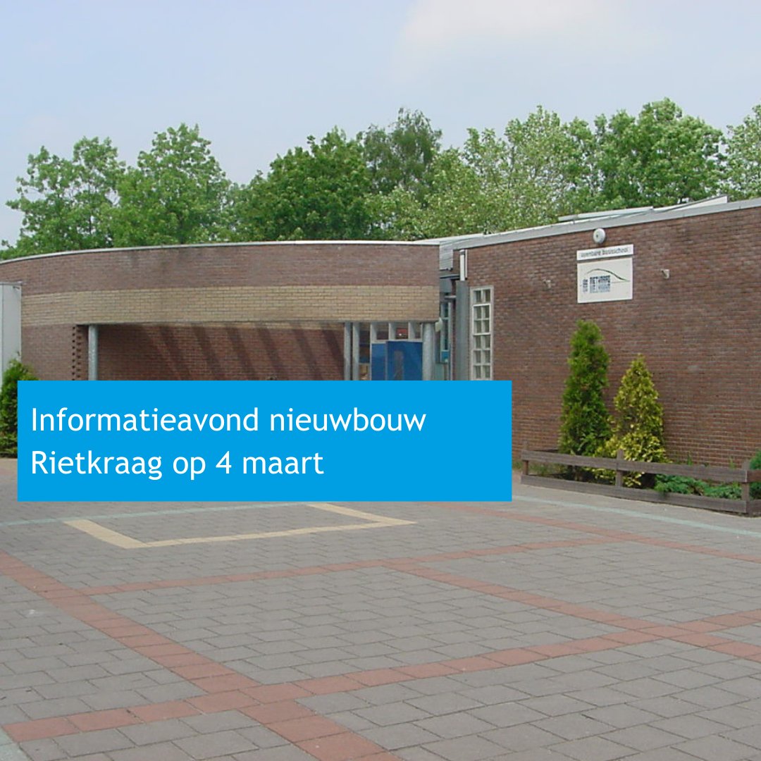 Belangstellenden zijn van harte welkom bij de inloopavond op 4 maart over project De Rietkraag. Hierbij wordt een nieuwe school en zo’n 20 koopappartementen gebouwd op de plek van de huidige school. De appartementen bieden volop kansen voor starters. Meer: obi41.nl/25hw5nx8