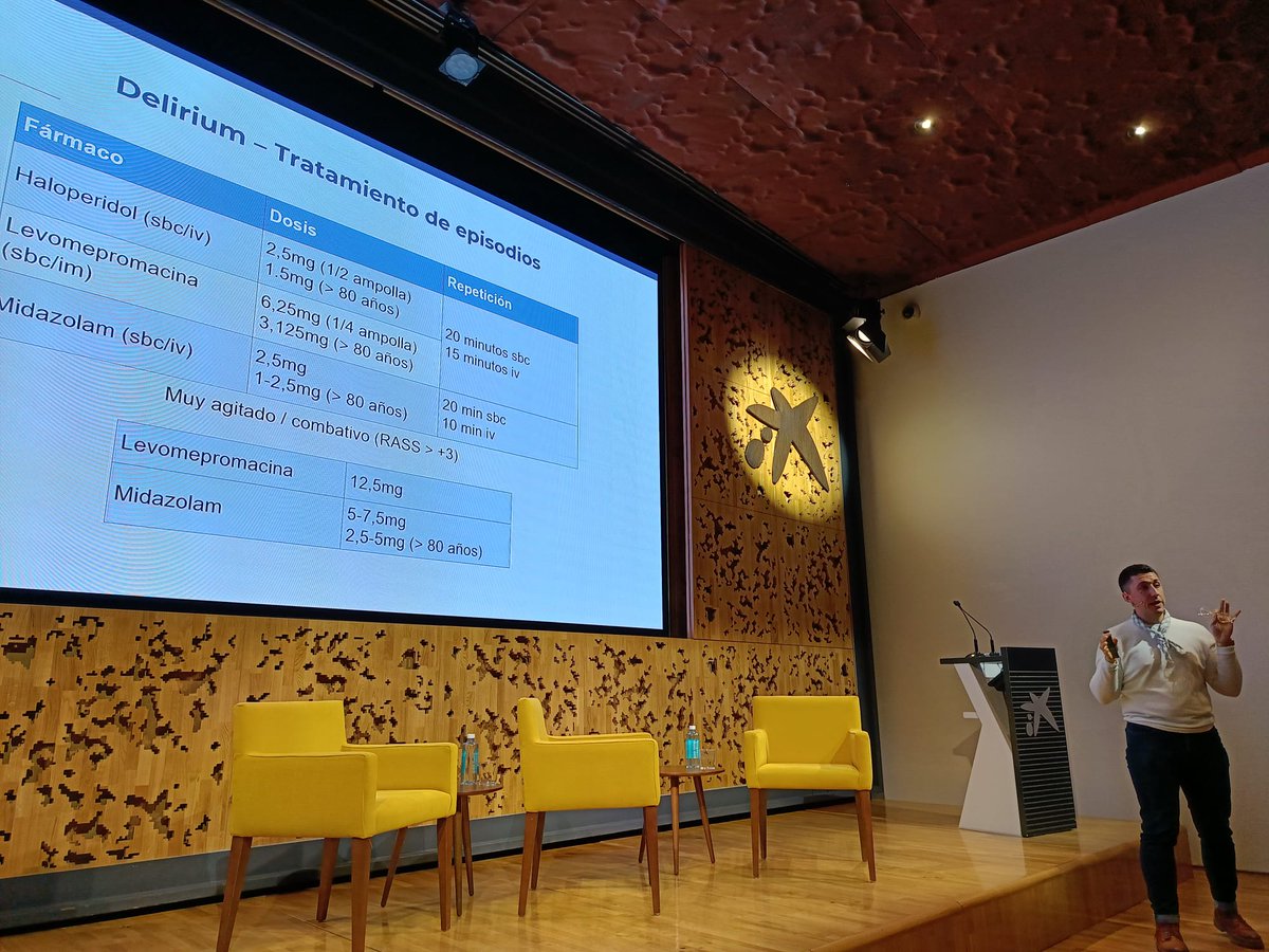 Retomamos el programa de tarde de las Jornadas SEMPAL para Residentes con la continuación de la sesión sobre control de síntomas. Agustín Chacón expone el manejo del paciente con delirium (+)