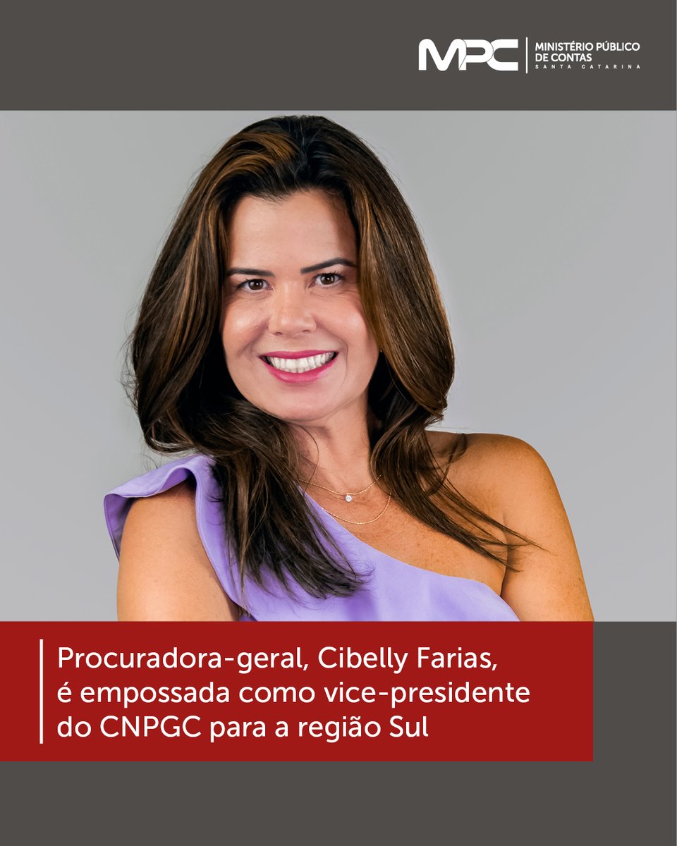 MPC_SC's tweet photo. A procuradora-geral do MPC/SC, Cibelly farias, assumiu o cargo de vice-presidente do CNPGC para a região Sul.

Saiba mais: https://t.co/2BzKmECmrT https://t.co/lddwdNH9SA