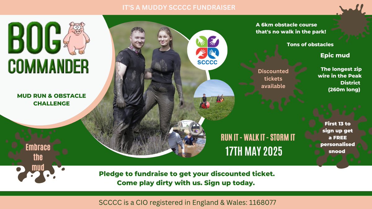 SCCCC (@sheffield4c) on Twitter photo IT'S BACK!
We are taking part in <a href="/BogCommander/">Bog Commander</a> this May & you are invited.
If you love a challenge that involves mud, climbing, running & obstacles this is the event for you.
We have specially discounted tickets for this epic day.
Register online today bit.ly/4jVkXth IT'S BACK!
We are taking part in <a href="/BogCommander/">Bog Commander</a> this May & you are invited.
If you love a challenge that involves mud, climbing, running & obstacles this is the event for you.
We have specially discounted tickets for this epic day.
Register online today bit.ly/4jVkXth