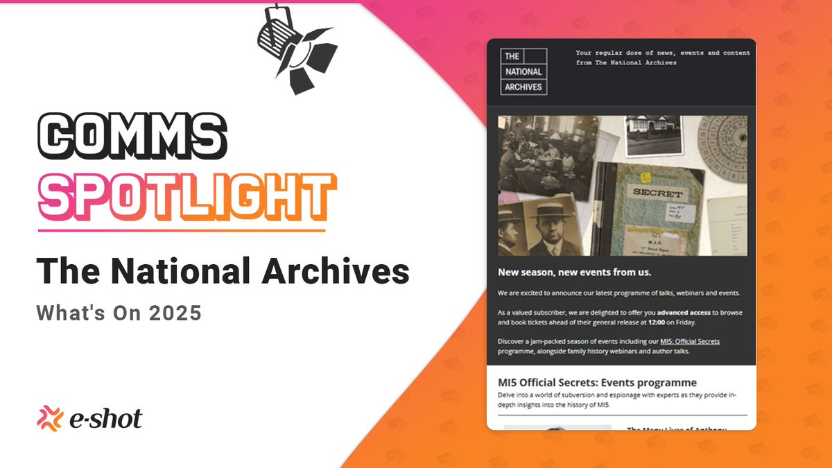 e-shot™ (@eshot_net) on Twitter photo 🔎 Unlock MI5’s Secrets! A new email from <a href="/UkNatArchives/">The National Archives</a> reveals must-see talks on espionage, double agents, and hidden histories. Don’t miss out!
📩 Read it here: zurl.co/HkEoY 🔎 Unlock MI5’s Secrets! A new email from <a href="/UkNatArchives/">The National Archives</a> reveals must-see talks on espionage, double agents, and hidden histories. Don’t miss out!
📩 Read it here: zurl.co/HkEoY