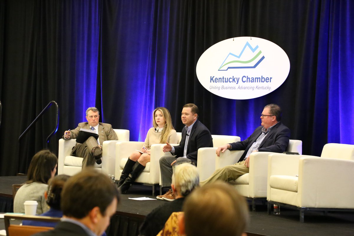 Kentucky Chamber board members Paige Franklin of <a href="/Aetna/">Aetna</a>, Jeb Duke of <a href="/Humana/">Humana</a>, Kennan Wethington of <a href="/AnthemBCBS/">Anthem Blue Cross and Blue Shield</a>, and Tom Stephens of <a href="/KyHealthPlans/">Kentucky Association of Health Plans</a> are discussing how insurers can support better health outcomes, decrease the cost of care, and engage their members. The group also