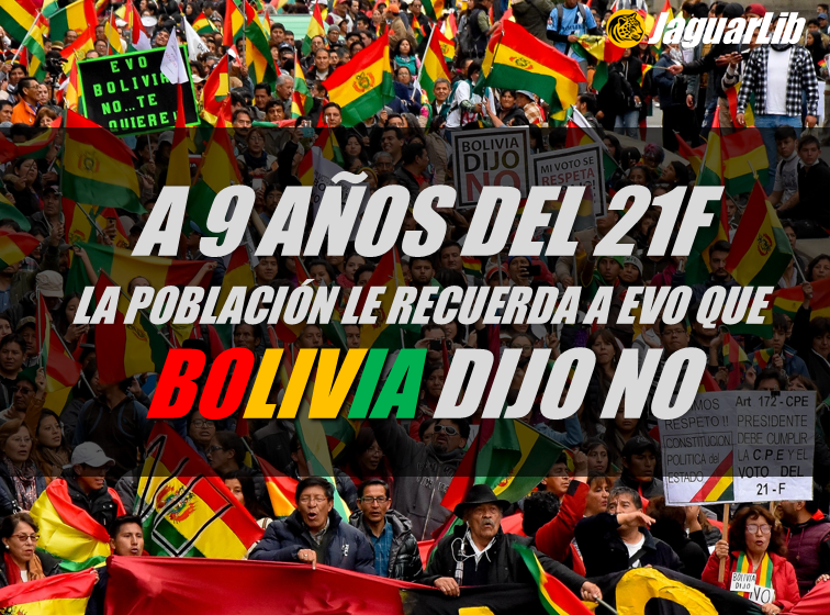 A 9 años del #21F recordemos que: 
- la mayoría de población le dijo a evo que no en el referéndum el 21 de febrero.
- el pedøfilo esta inhabilitado para ser candidato y la reelección indefinida no es un derecho humano.
- todo el que quiera habilitarlo es un masista camuflado.
🇧🇴