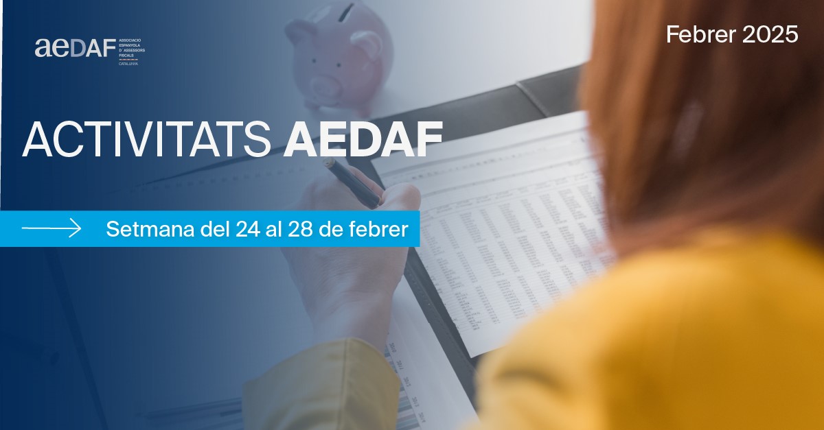 📅 Accedeix a les activitats programades per la pròxima setmana. 
Posa't al dia de les novetats formatives! 👇

bit.ly/3XAqP1B

#AEDDAFCAT #AEDAF #activitatsformatives #tax #assessorsfiscals #trobadesAEDAF