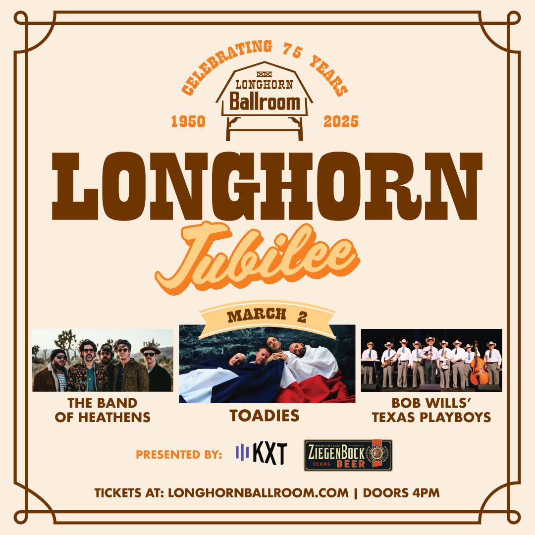 In just over a week, the entire TMO staff will be in Dallas to celebrate Longhorn Ballroom’s 75th anniversary! The venue will host a series of events to honor the iconic room's past, present, and future. Dubbed the Longhorn Jubilee, the all-genre-encompassing events will unfold