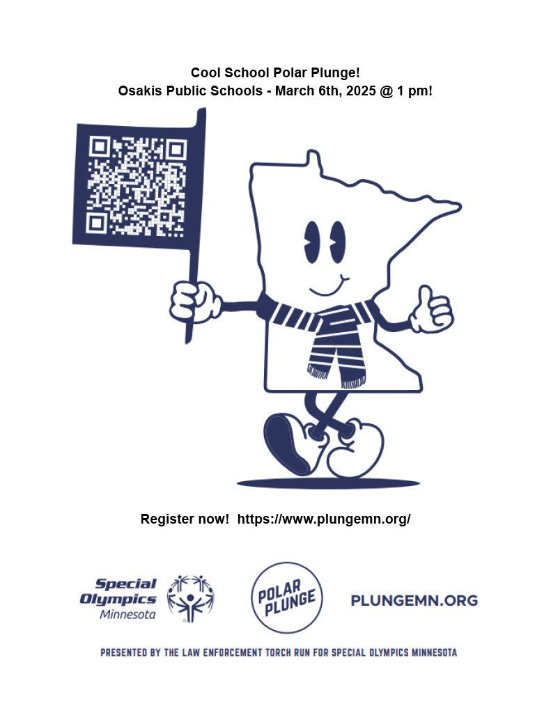 Register now for the Cool School Polar Plunge on March 6, 2025.  Use the QR code for details.