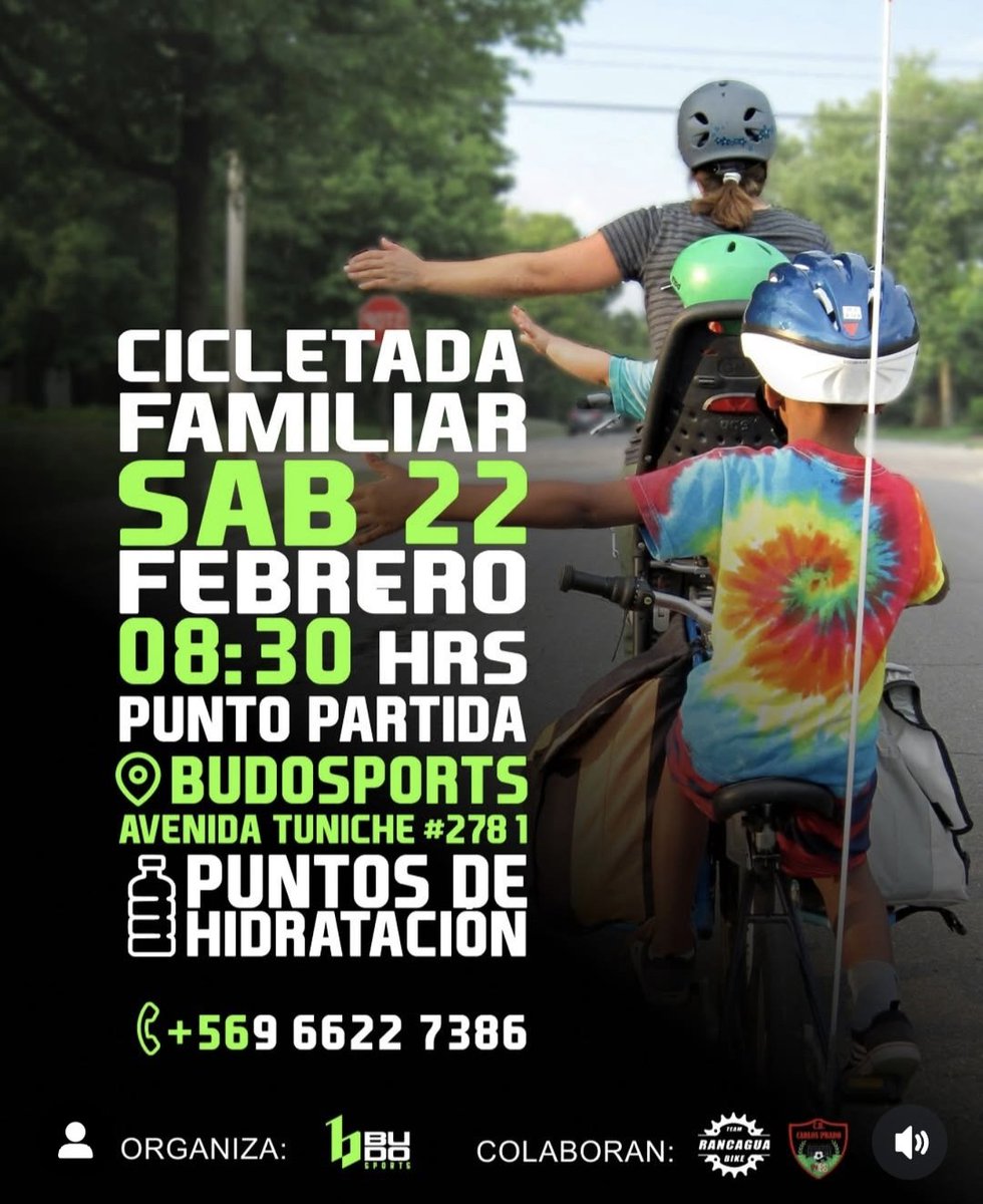 FelipeCceresM1's tweet photo. Vamos familias de Rancagua a pedalear mañana sábado 22 de febrero. https://t.co/vT3fibfyAw