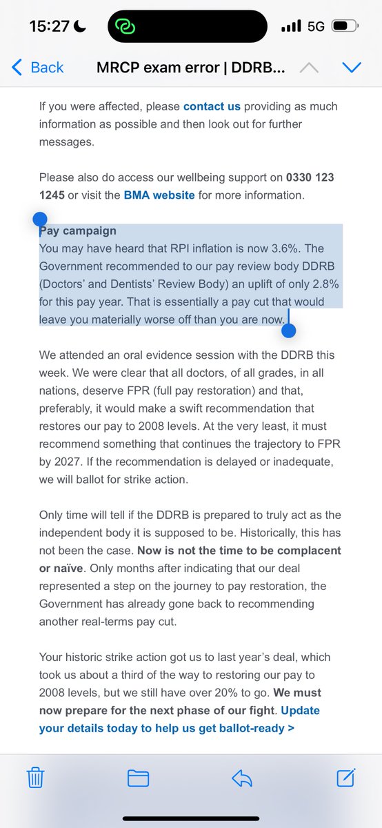 🚨 Starmer’s government have recommended a doctor pay cut 🚨

.<a href="/wesstreeting/">Wes Streeting</a> and <a href="/RachelReevesMP/">Rachel Reeves</a> need to know that this is NOT a generation that accepts Doctor pay cuts.  

We gave the UK that for 14 years.  The time of more for less is over.