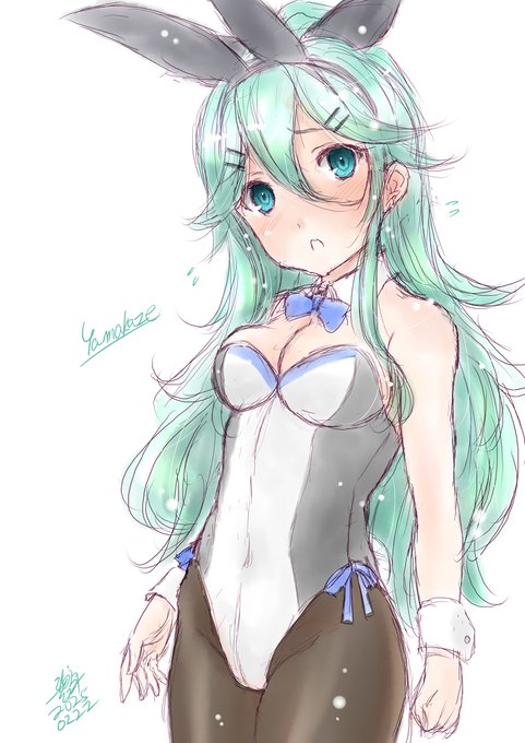 山風進水日おめ記念バニー
#艦これ版深夜の真剣お絵描き60分一本勝負 
#艦これ版真剣お絵描き60分一本勝負_20250221
#山風進水日 