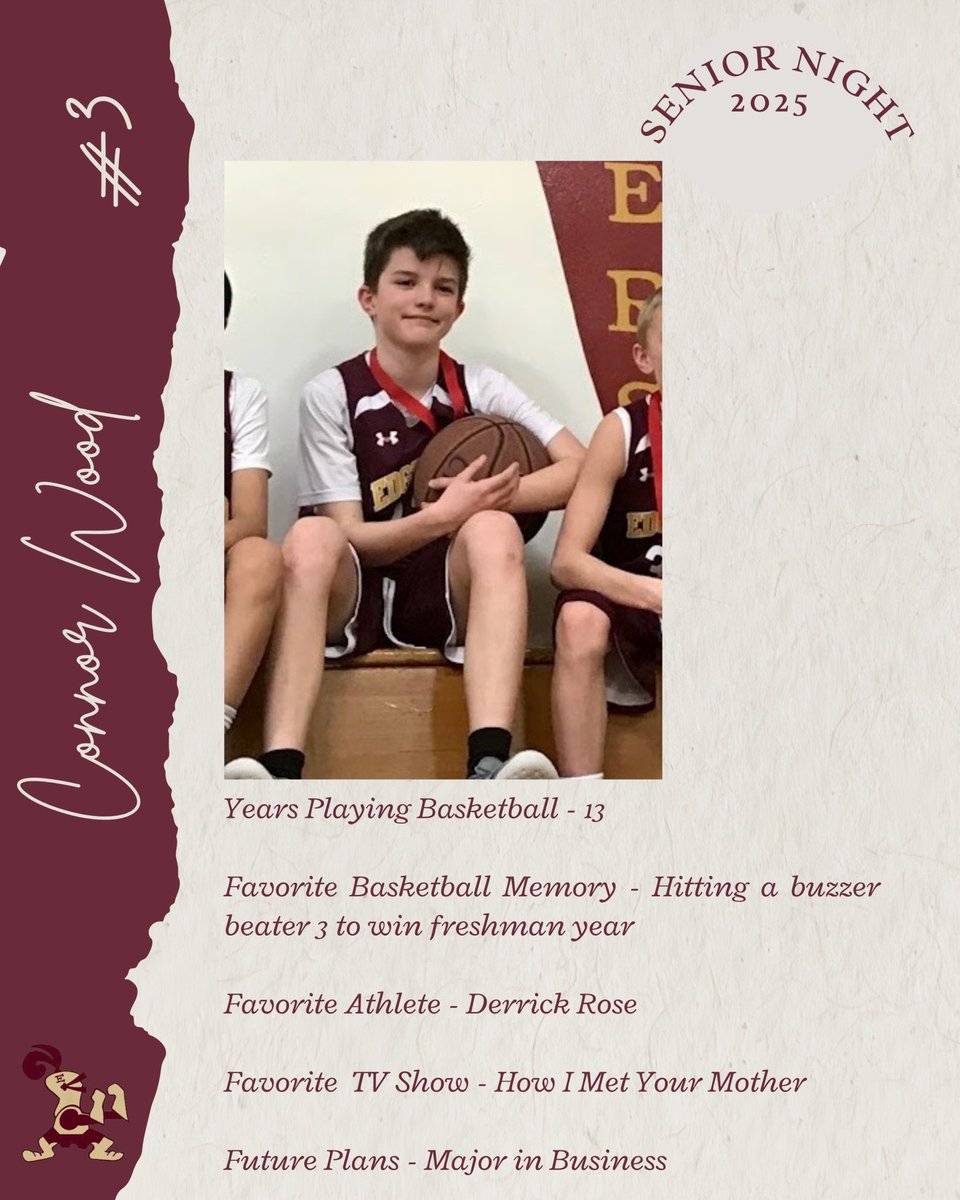 Tonight is Senior Night! Let’s get to know our seniors starting with Connor Wood!