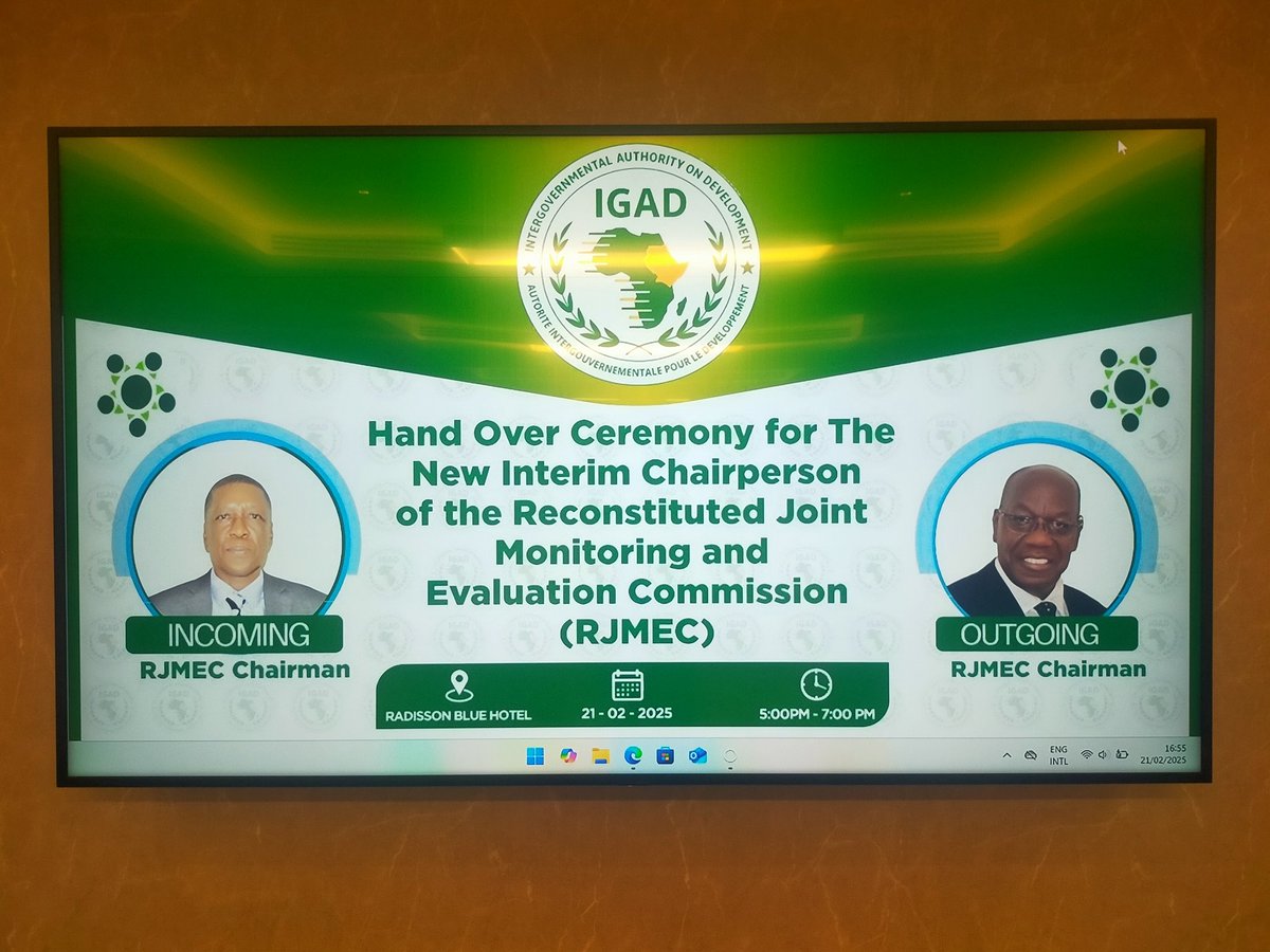 DengMachol's tweet photo. #SSOT, The #Handover ceremony for the R-JMEC, New Chairperson as #SouthSudan is set to begin another two-year extension on 22, February 2025 until February 2027 https://t.co/B2VhdMr8zx