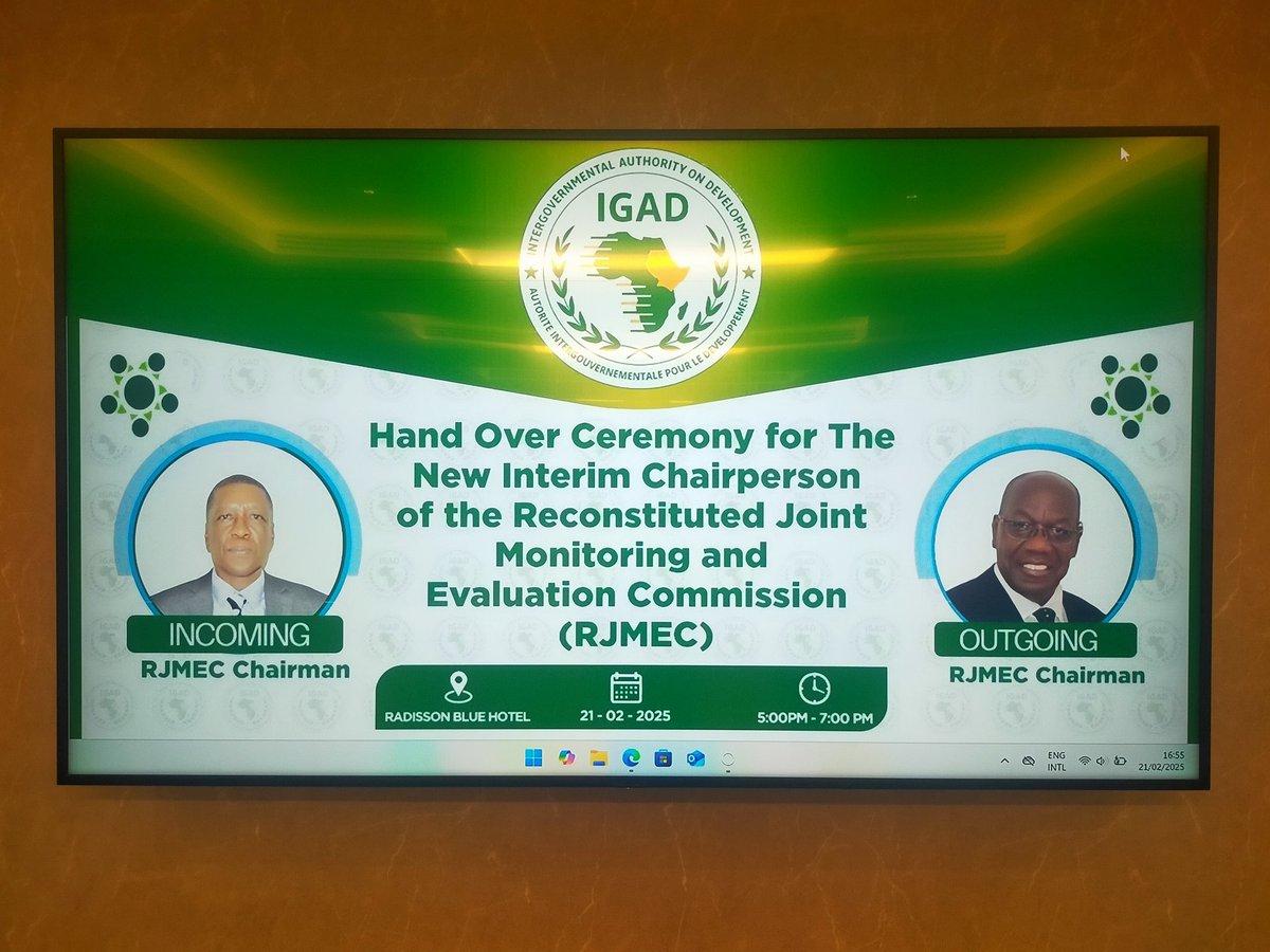 DengMachol's tweet photo. #SSOT, The #Handover ceremony for the R-JMEC, New Chairperson as #SouthSudan is set to begin another two-year extension on 22, February 2025 until February 2027 https://t.co/B2VhdMr8zx