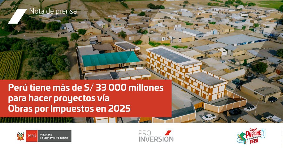 ProInversionPe's tweet image. ✅ Luis Del Carpio, director ejecutivo de #PROINVERSIÓN, resaltó el impacto de las Obras por Impuestos (OxI) en la reducción de brechas de infraestructura, destacando que el Perú dispone de S/ 33 000 millones para financiar proyectos bajo este mecanismo.

👉🏽 Más información:…