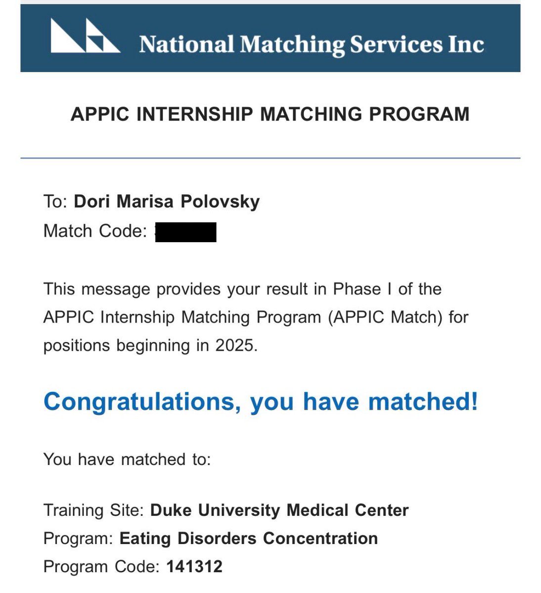 DMPolovsky's tweet photo. Extremely honored and excited!!! #APPICMatch https://t.co/4VB3w1qReA