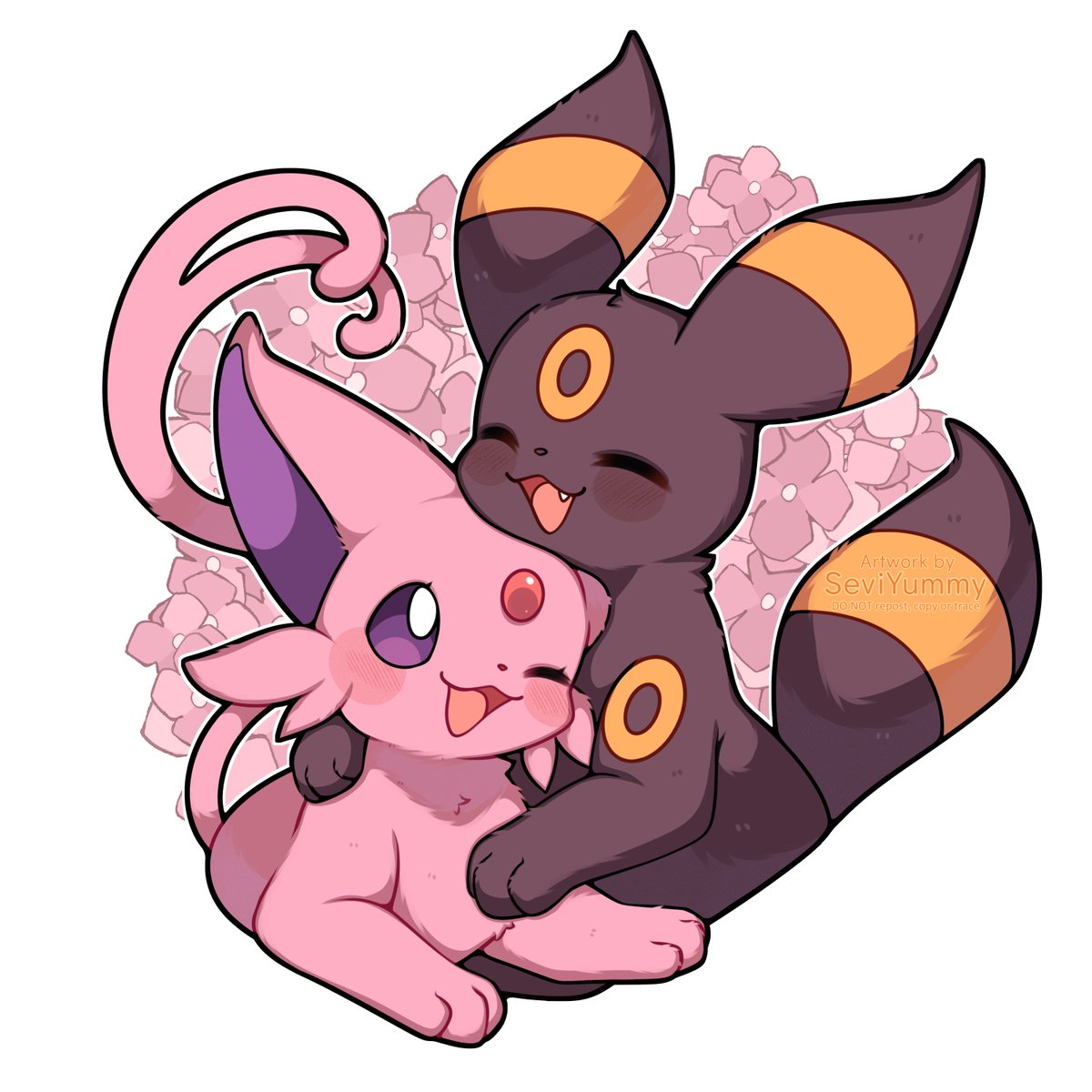 SeviYummy's tweet image. Umbreon &amp;amp; Espeon 🌸