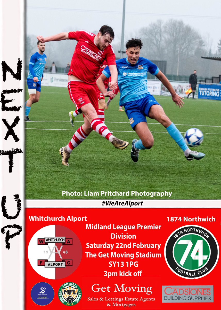 GET READY FOR THE GET MOVING STADIUM⚪️🔴

Tomorrow we welcome high flying <a href="/1874Northwich/">1874 Northwich</a> to the <a href="/GetMovingEstate/">Get Moving</a>  Stadium in the <a href="/MidlandLeague/">Capelli Sport Midland Football League</a> with the visitors looking to solidify their playoff spot, and the Reds looking to get closer to them, so this one has the making of a