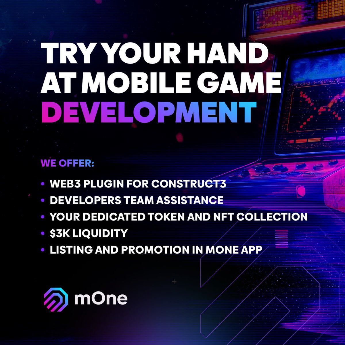 Mike Bartczak 🚀 Building Mobile Web3 Appstore (@mikebart0x) on Twitter photo 🚨Base Builders! 🚨<a href="/buildonbase/">Base Build</a>
Try Your Hand at Mobile Game Development!
mOne and <a href="/BGameAlliance/">Blockchain Game Alliance</a> is supporting three innovative gaming projects!
Selected teams get:
👉 Full development assistance
👉 Web3 plugin for Construct3 to integrate blockchain features
👉 NFT 🚨Base Builders! 🚨<a href="/buildonbase/">Base Build</a>
Try Your Hand at Mobile Game Development!
mOne and <a href="/BGameAlliance/">Blockchain Game Alliance</a> is supporting three innovative gaming projects!
Selected teams get:
👉 Full development assistance
👉 Web3 plugin for Construct3 to integrate blockchain features
👉 NFT