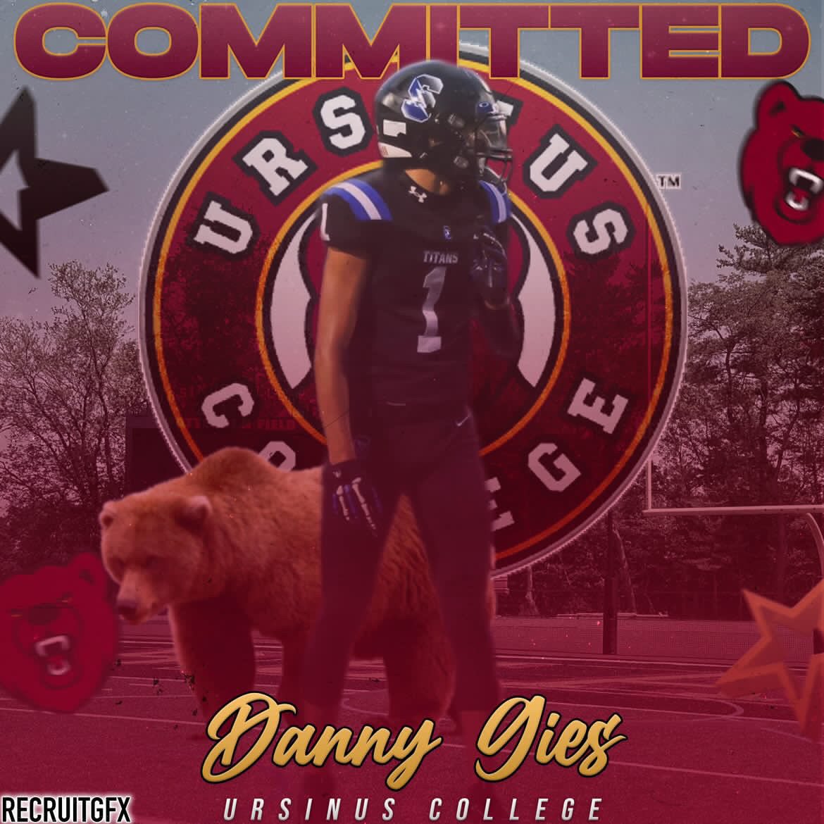 Danny Gies (@danny_gies) on Twitter photo 1000% committed!!
I am glad to say that I will be continuing my academic and athletic career at Ursinus College. Thank you to my family, coaches, and teammates for making me the player I am. Go Bears!! 🐻🐻 <a href="/ArtisticMayhem1/">Michael Pietrangelo</a> <a href="/CoachDev12/">Steve Devlin</a> <a href="/EPAFootball/">EasternPAFootball</a> <a href="/tom_hetrick/">Tom Hetrick</a> @PRZPAvic 1000% committed!!
I am glad to say that I will be continuing my academic and athletic career at Ursinus College. Thank you to my family, coaches, and teammates for making me the player I am. Go Bears!! 🐻🐻 <a href="/ArtisticMayhem1/">Michael Pietrangelo</a> <a href="/CoachDev12/">Steve Devlin</a> <a href="/EPAFootball/">EasternPAFootball</a> <a href="/tom_hetrick/">Tom Hetrick</a> @PRZPAvic