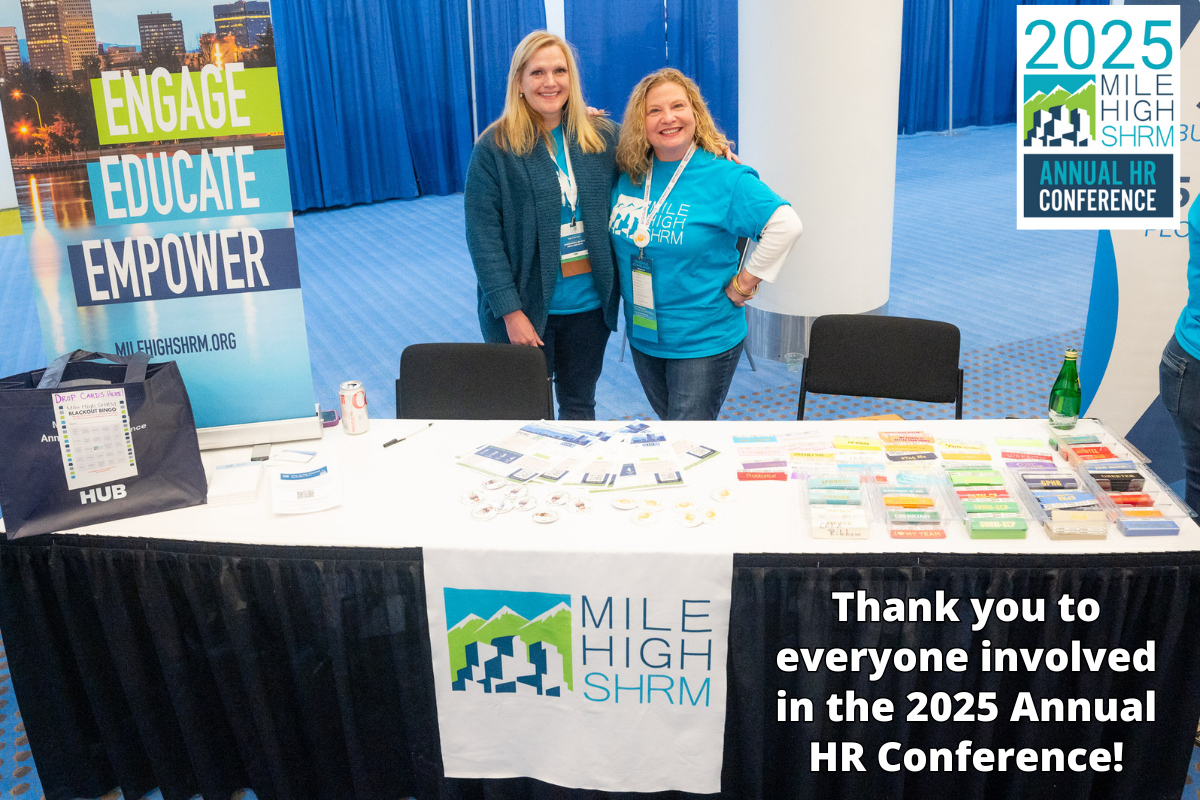 We'd like to take a moment to thank everyone who has made today's Annual HR Conference possible, from everyone who has been planning this event to our Volunteers to anyone who told others about the conference.

We appreciate everyone's efforts and enthusiasm!

#MHSHRM #humaninhr