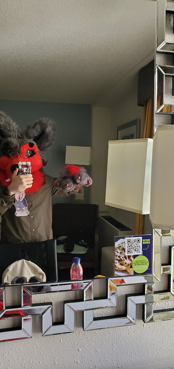 MiryrW's tweet photo. He hath arrived to @FurSquared ! (Just have to get the con badge now.) Sadly, I forgot a belt for the tail, so it won't be worn until I get one. #FurSquared #FS #furry #furries #norixxthewolf #hellwolf #hellwolffurry (oh, and happy #fursuitfriday) https://t.co/3N4LzbXGJM