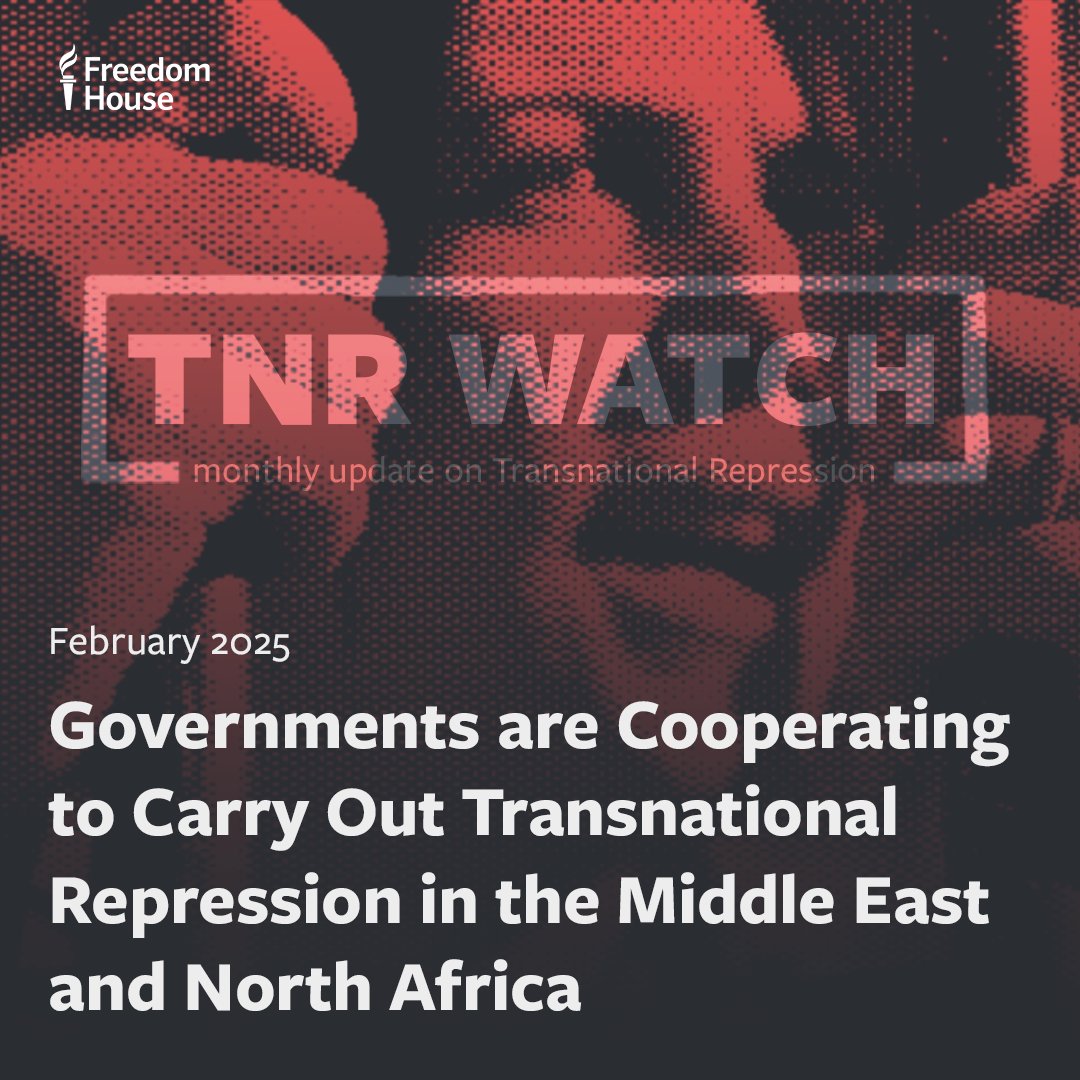 🟧 NEW TNR WATCH: The recent arrest and deportation of <a href="/arahmanyusuf/">الشاعر عبدالرحمن يوسف</a> underscores how regional cooperation, including through the Arab Interior Ministers Council, enables #transnationalrepression across the Middle East and North Africa.

Our analysis: freedomhouse.org/article/tnr-wa…