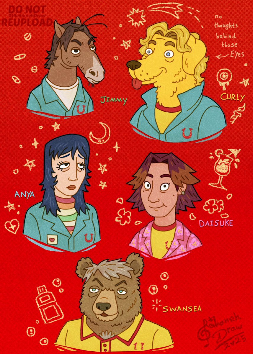 drew Mouthwashing crew in the Bojack Horseman artsyle... 🐴✨🧼🫧  #Mouthwashing #fanart