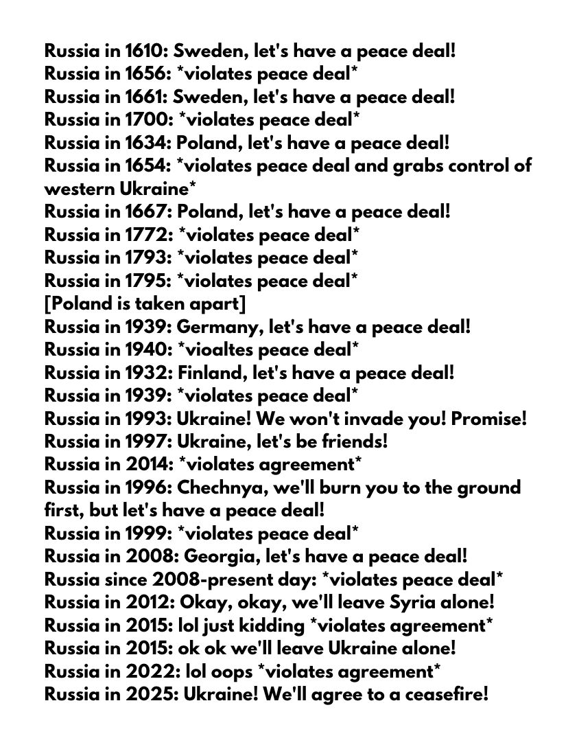 I *definitely* think Russia wants peace, yep. Not sure why you're all so concerned