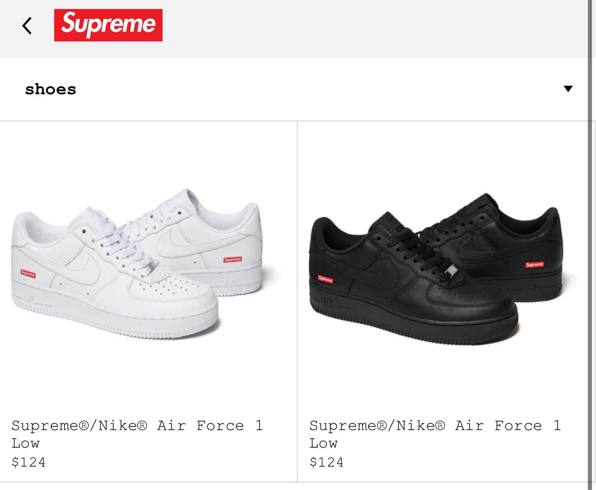 air force 1 x supreme restock