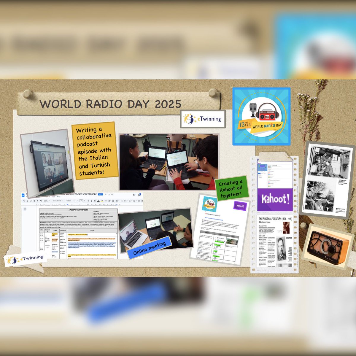 Celebrant el #WorldRadioDay 2025
El dia 13 de febrer ha estat el Dia Mundial de la Ràdio. I, des de l'institut Flos i Calcat ho hem celebrat amb els nostres socis italians i turcs amb qui a poc a poc anem construint el projecte europeu #eTwinning I.S.T Radio, the Beat of Europe.