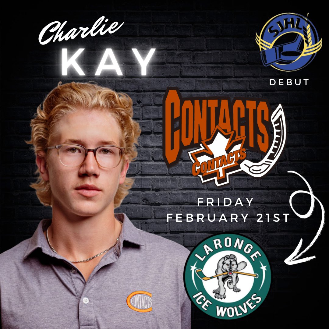 saskcontacts's tweet photo. Get ready for Friday night SJHL hockey action! A special shout-out to Contacts forward Charlie Kay. Chucky got the call and is set to make his SJHL debut tonight as he jumps into back-to-back games with the La Ronge Ice Wolves. We’re cheering you on, Charlie! 

#saskatooncontacts https://t.co/bqJut8fCl2
