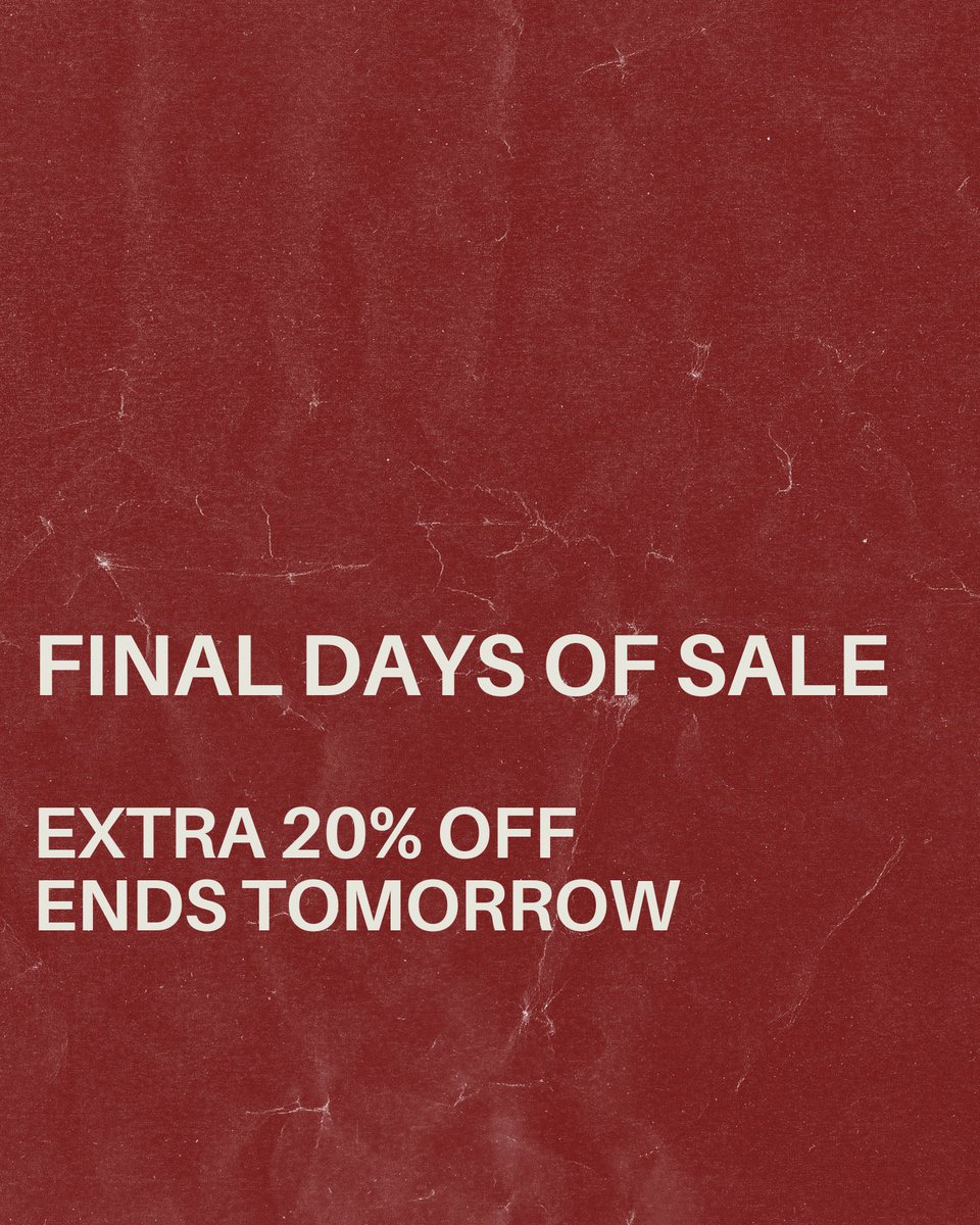 EXTRA 20% OFF* ALL SALE ITEMS 

Ends tomorrow at midnight MT. 

Shop the sale in-store and online at the link: bit.ly/453P4HG

*Discount is automatically applied at checkout.