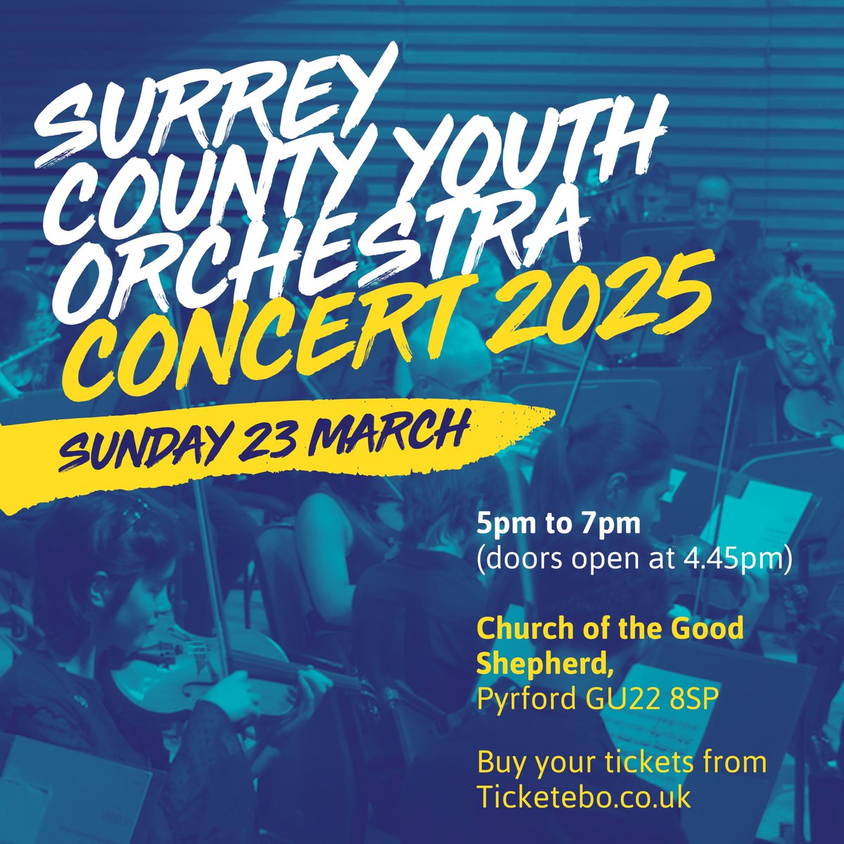 🌟 Surrey County Youth Orchestra (SCYO) concert 2025 🌟 

Come along to see the talented young musicians of SCYO performing in their first concert of the year!

Tickets are available online now: orlo.uk/FiNdb