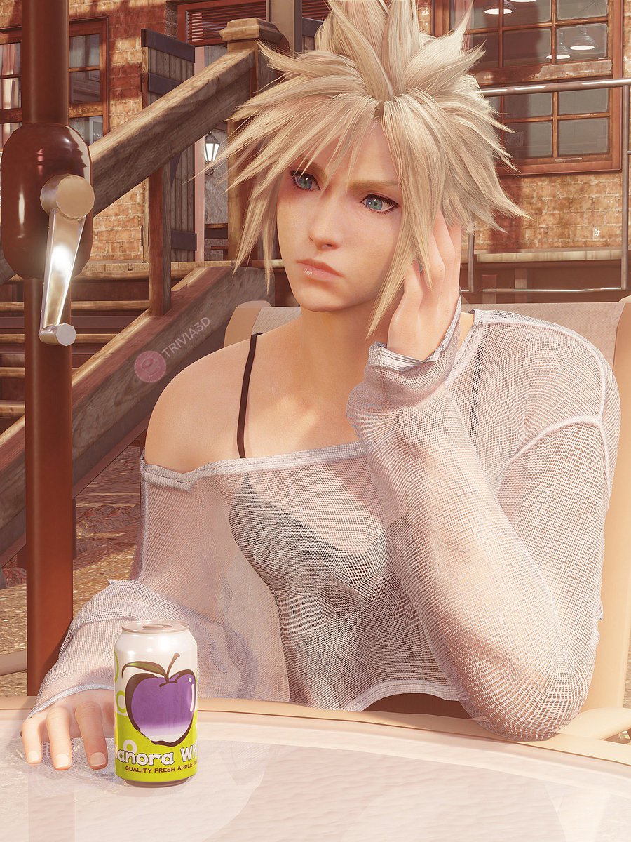 Trivia3D's tweet photo. Casual ☁️🥤
#FF7R #cloudstrife https://t.co/6q52Lim86e