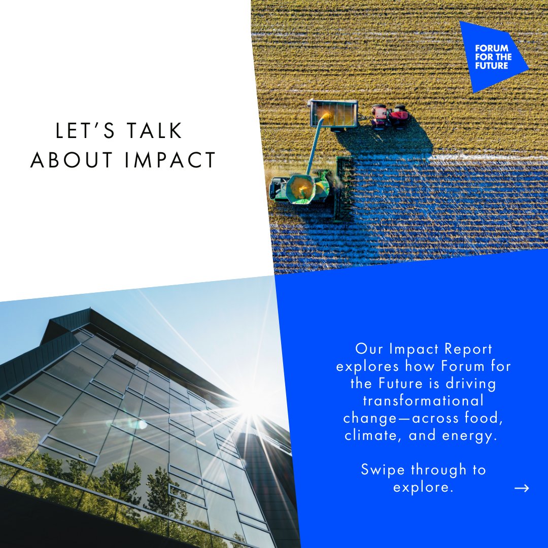 Forum for the Future (@forum4thefuture) on Twitter photo 🔎 What does transformational change look like?
Forum's Reflecting on Impact report unpacks our theory of change, key practices and bold collaborations.
Read more: forumforthefuture.org/reflecting-on-… 🔎 What does transformational change look like?
Forum's Reflecting on Impact report unpacks our theory of change, key practices and bold collaborations.
Read more: forumforthefuture.org/reflecting-on-…
